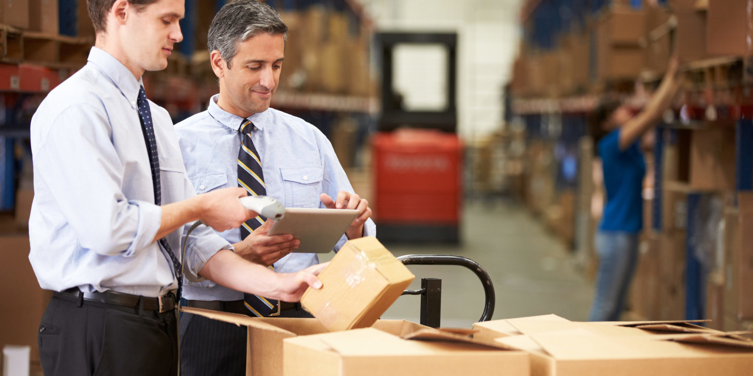 Businessmen Checking Boxes